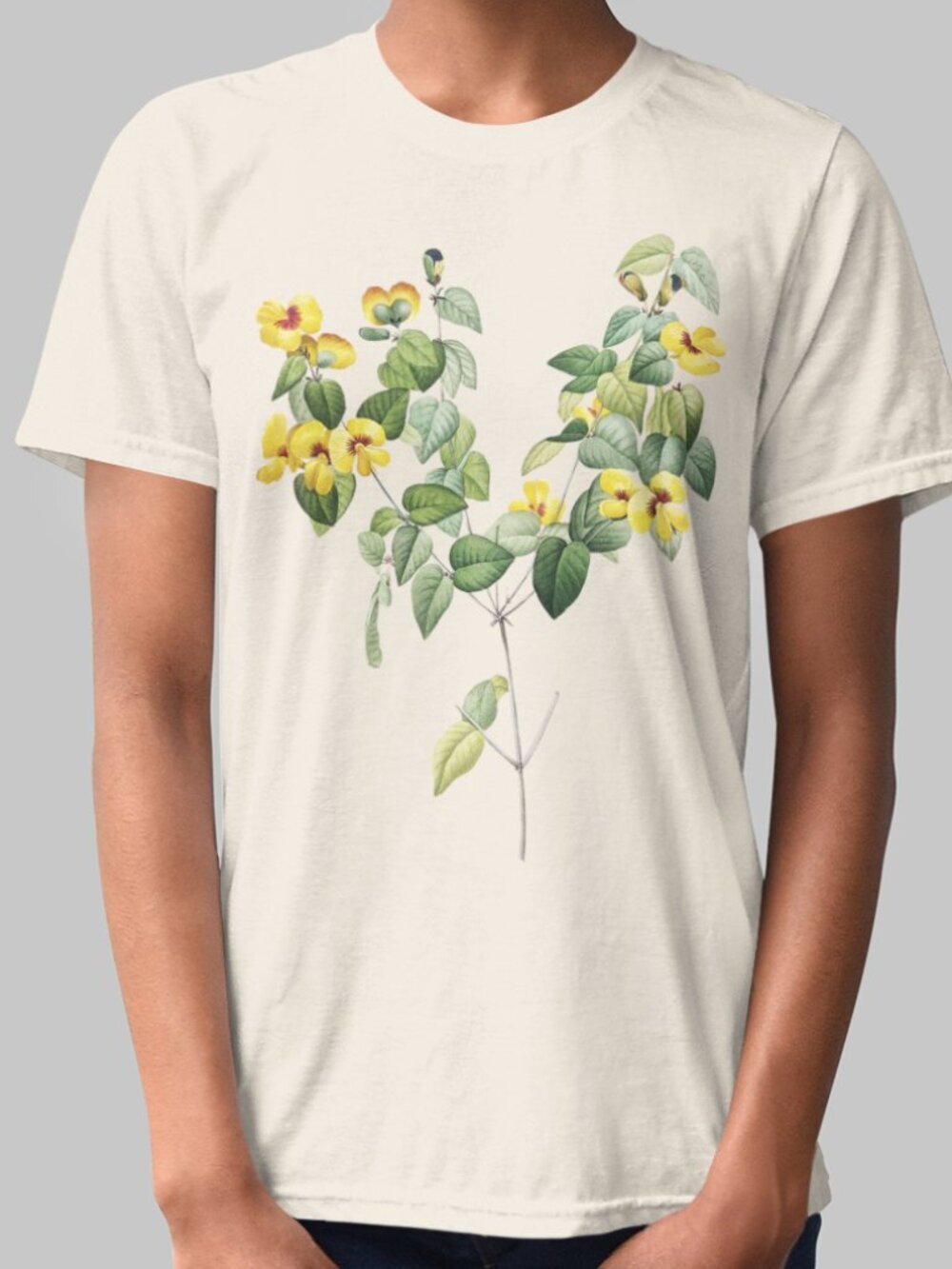 Everlasting Pea Vintage Floral Print Short Sleeve Graphic Tee T-shirt S-XXL